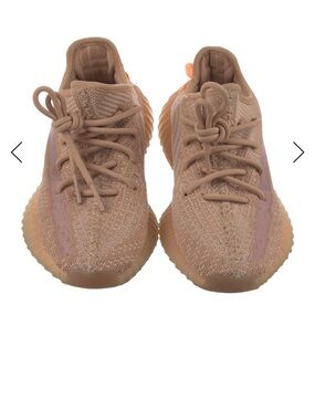 Yeezy Tan Knit Low-Profile Sneakers with Subtle Pink Stripe size 4 aka 6 women’s